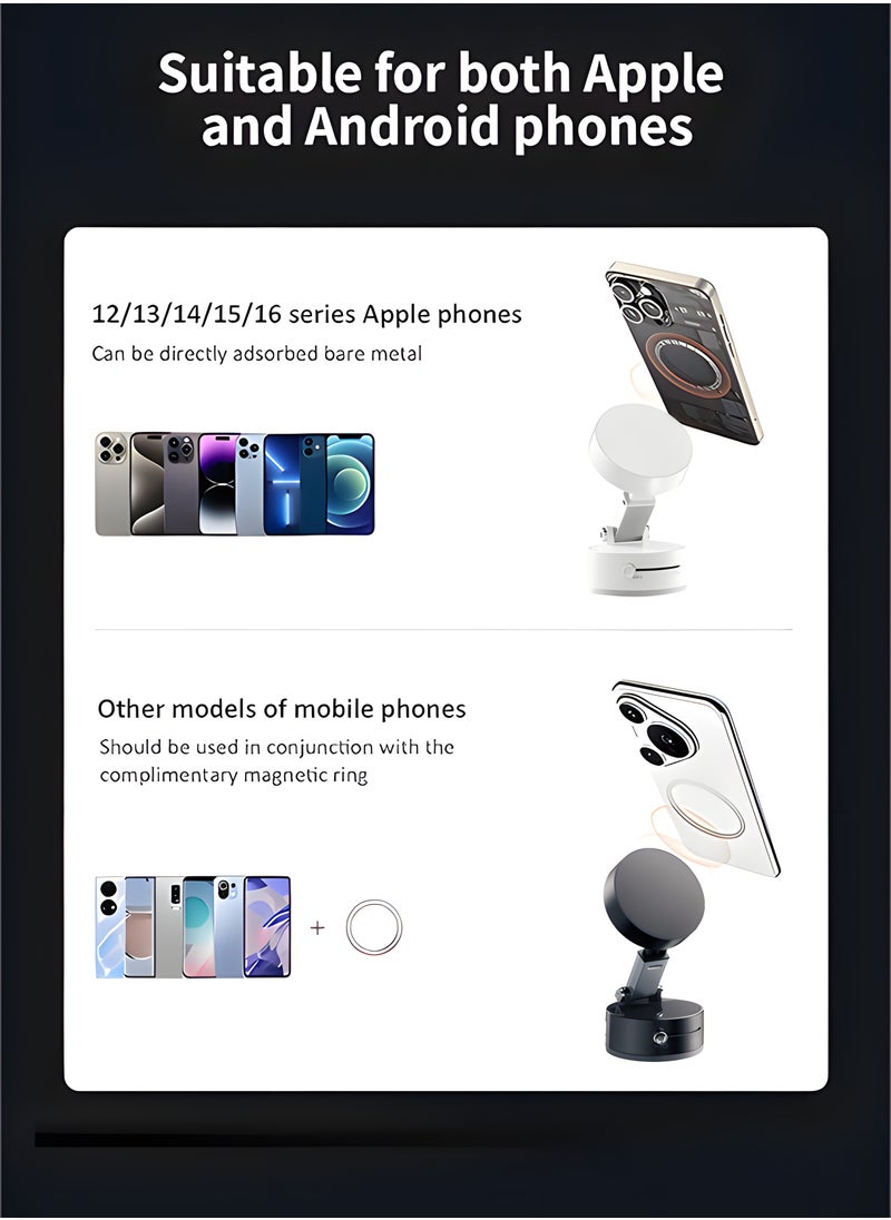 Generic mobile stand Magnetic car phone holder, vacuum adsorption base, multi-angle rotation, magnetic bracket, easy to install  - Image 3