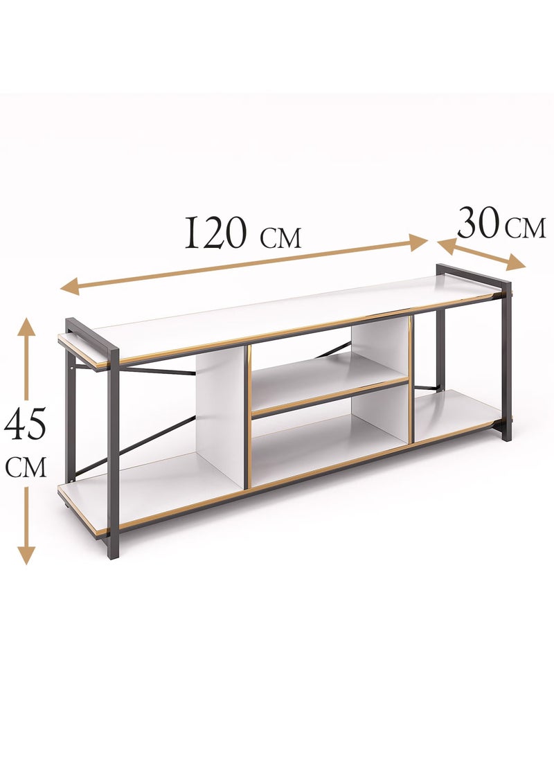 AGD TV table with a beautiful and modern design made of wood and metal legs  - Image 2