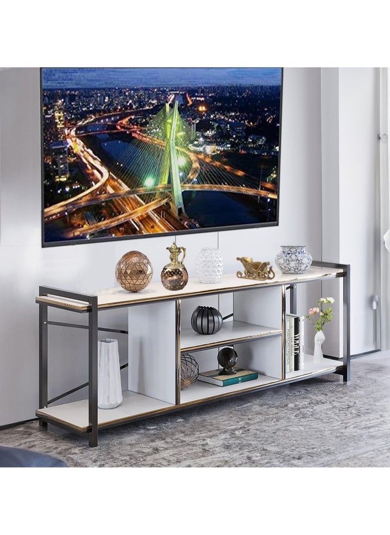 AGD TV table with a beautiful and modern design made of wood and metal legs  - Image 3
