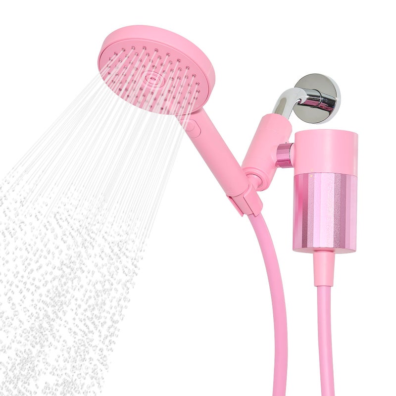 Sproos! Sproos Handheld Showerhead with Filter Set High Performance Filtration System for Healthier Hair and Skin Extra Long 70 Inch Hose 3 Customized Spray Functions Pink - Image 2