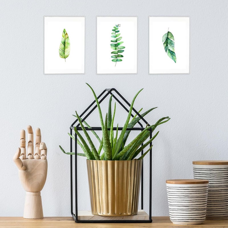 Qunclay 12 Pcs Acrylic Picture Frame 5 x 7 Inches Clear Frameless Floating Picture Frame with Tape Stick to Wall Mounting for Home Office School Display Photo Poster - Image 5