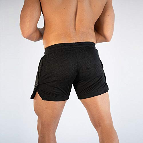 Surenow Mens Running Gym Shorts 3 Inch Breathable Lightweight Athletic Sport Shorts Training Workout Shorts with Pockets Black - Image 3