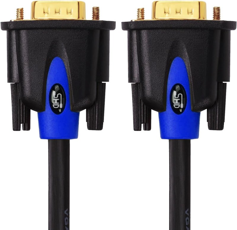 SHD 30 Feet VGA Male to Male Cable, Supports 1080P Full HD, Compatible with LED/LCD Monitor, Projector, PC, Laptop, TV, PSP, TV Box - Image 1