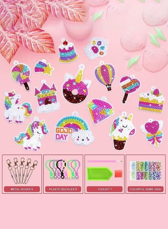 Haidue Diamond Painting Kit For Kids with Keychains, Crafts for Girls Ages 6-12, Diamond Art for Kids, Diamond Dot Gem Art Kits for Kids, Kids Arts and Crafts for Kid Ages 6-12, Unicorn Painting Kit  - Image 5