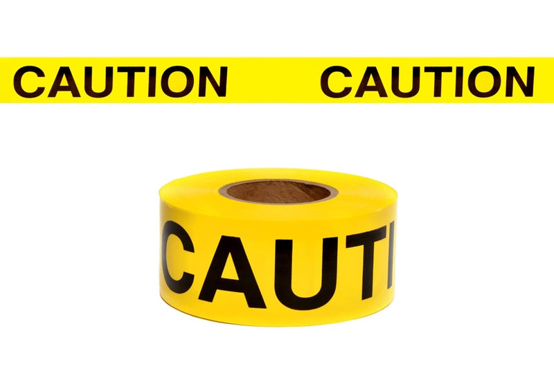 Swanson Tool Co. , Inc Swanson Tool Co., Inc Swanson Tool Co BT30CAU2 3 inch by 300 Foot 2 MIL Non-Detectable Barricade Safety Tape"Caution" Yellow with Black Print - Image 1
