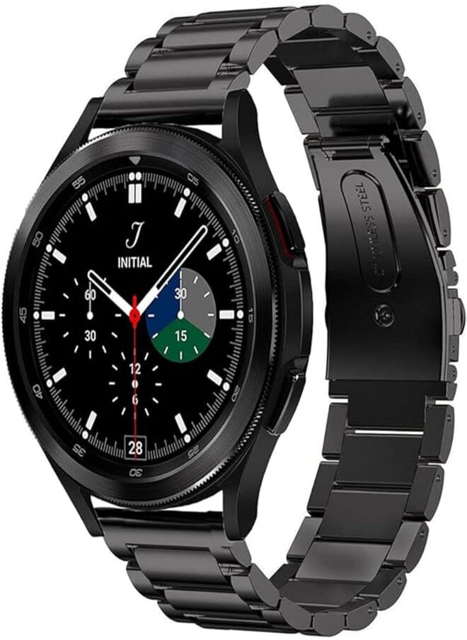Olytop Galaxy Watch 4 Bands 44mm 40mm/Watch 4 Classic Bands 46mm 42mm, Galaxy Watch Active 2/Watch 42mm Bands, Olytop 20mm Stainless Steel Metal Replacement Strap Men for Samsung Galaxy Watch3 41mm Black 