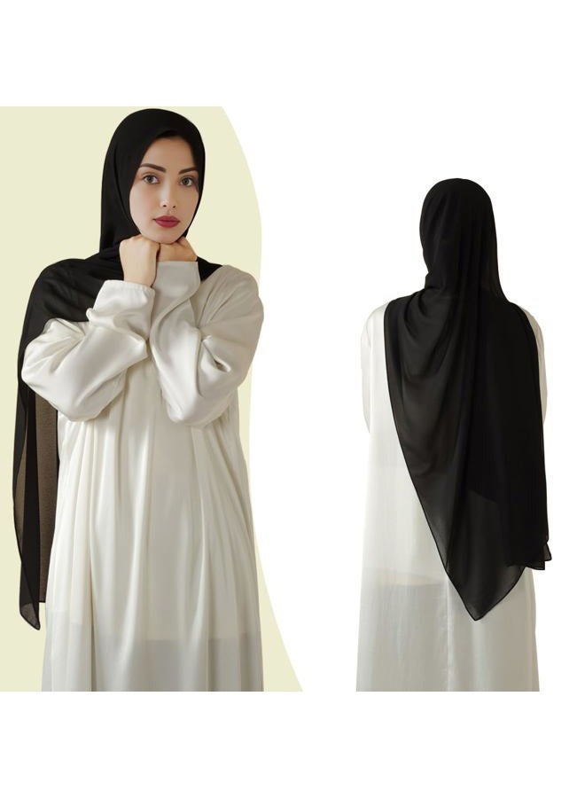 LMVERNA Women Solid Color Bubble Chiffon Scarf - Image 3