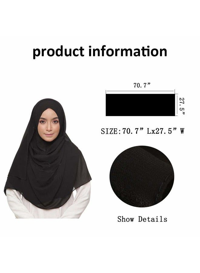 LMVERNA Women Solid Color Bubble Chiffon Scarf - Image 4
