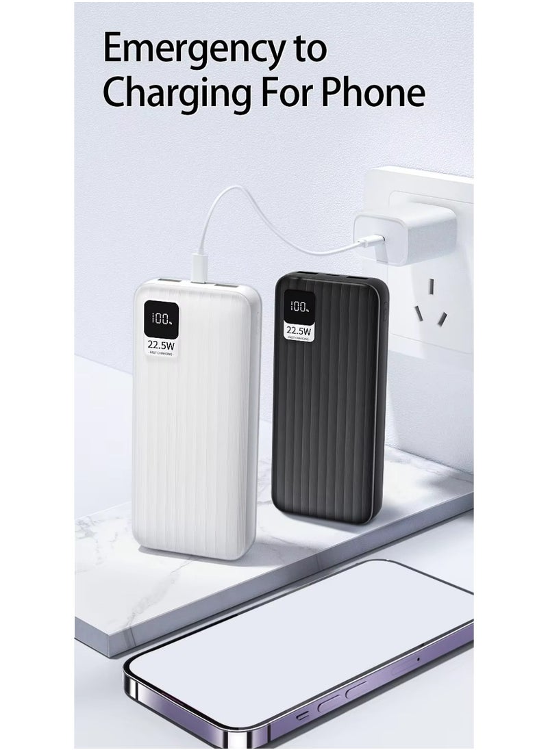 Vizzaro - 20000 mAh Fast Charging Power Bank With LED Digital Display 1 USB C and 2 USB A Ports Charge up to 3 devices Works With Iphone Android and All other Devices - Black - Image 1