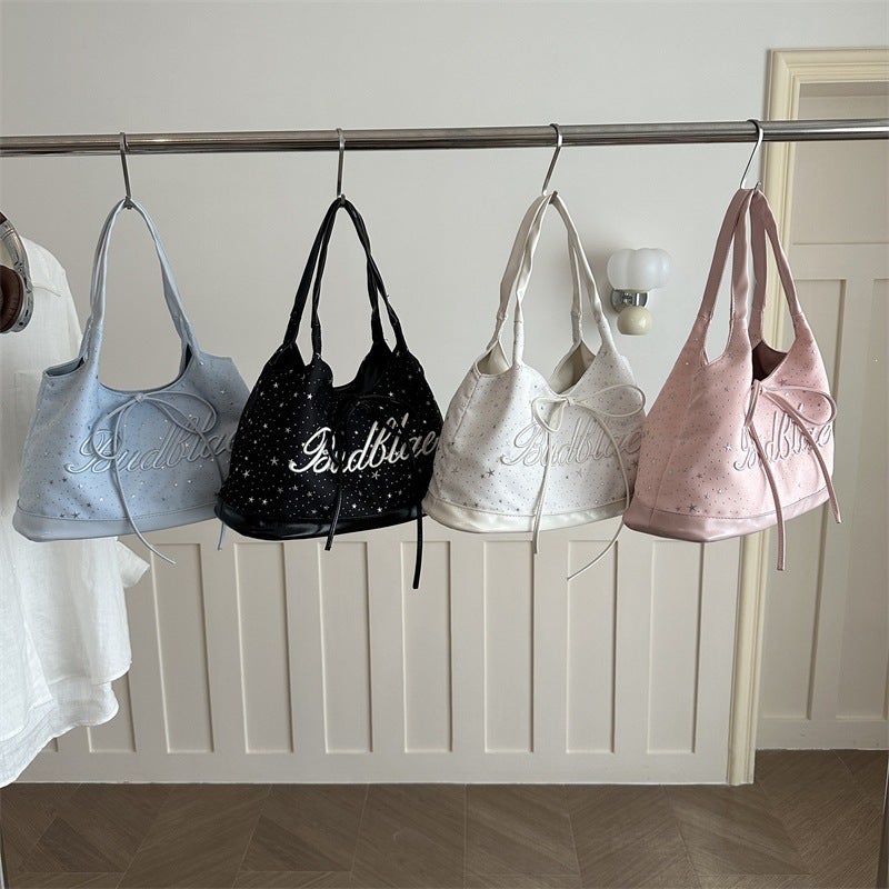 2026 Summer Korean Style Bow Women's Shoulder Bag Casual Commuter Handbag - Image 1