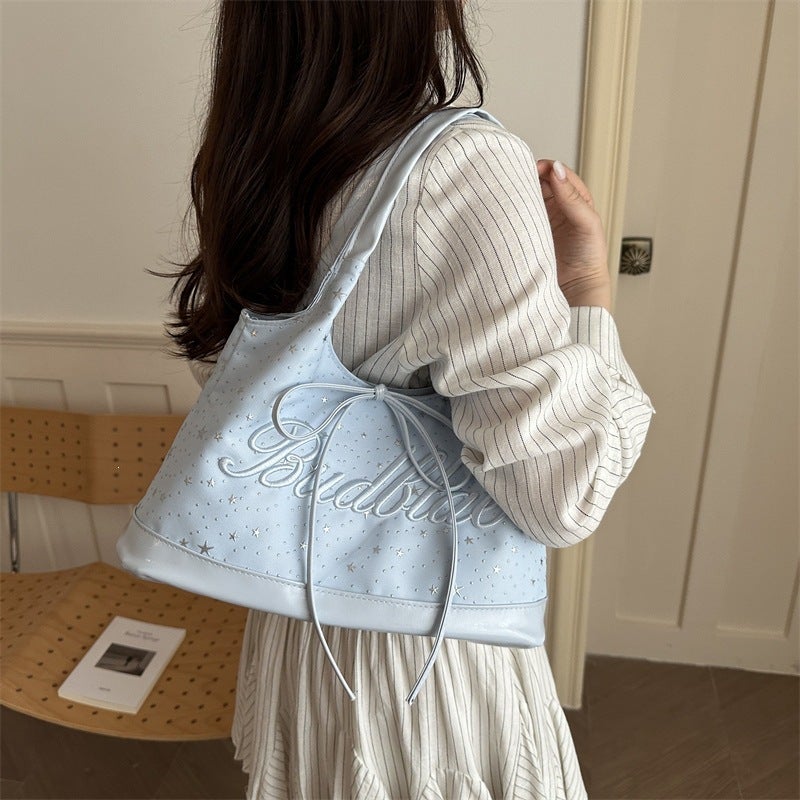 2026 Summer Korean Style Bow Women's Shoulder Bag Casual Commuter Handbag - Image 2