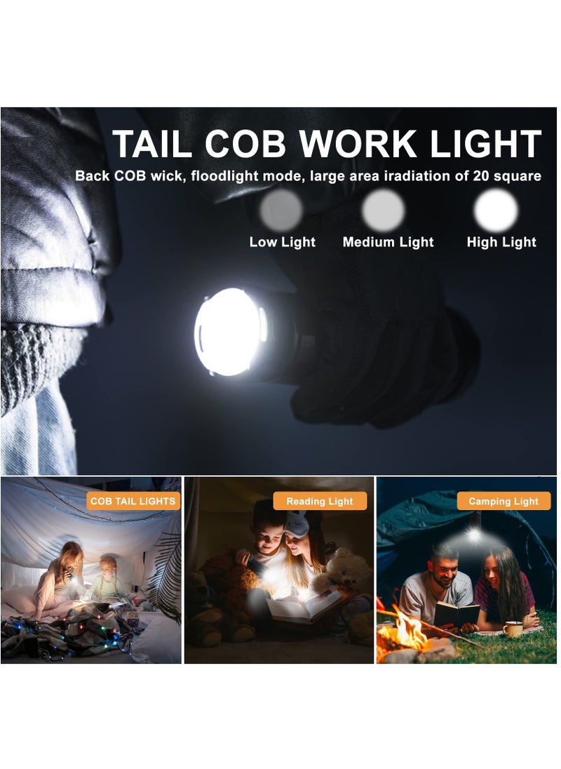Generic - Flashlights High Lumens Rechargeable, 12000 Lumens Super Bright Led Flashlight with COB Work Light, Powerful Flash Light, High Powered Handheld Tactical Flashlights for Emergencies Camping Hiking Gift - Image 1