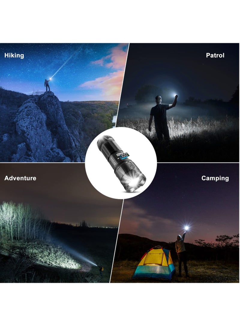 Generic - Flashlights High Lumens Rechargeable, 12000 Lumens Super Bright Led Flashlight with COB Work Light, Powerful Flash Light, High Powered Handheld Tactical Flashlights for Emergencies Camping Hiking Gift - Image 1
