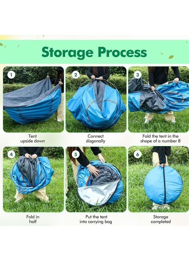 Instant Pop Up Lightweight Camping Tent, Outdoor Easy Set Up Automatic Family Travel Tent,Portable Backpacking Ultralight Waterproof Windproof Anti-UV Sun Shelter Tent ﻿ - Image 5