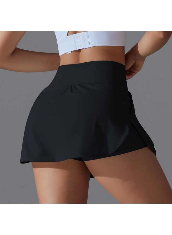 تنورة تنس نسائية بخصر عالٍ مع جيوب - تصميم شورت داخلي مزدوج مبرد وواقي من الشمس - Image 4