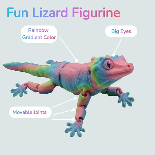 Xonery 3D Printed Articulated GeckoLizard Figurine Poseable Joints HomeOffice Decor Animal Collectible MultiColor Options with BiColor Gradients - Image 5