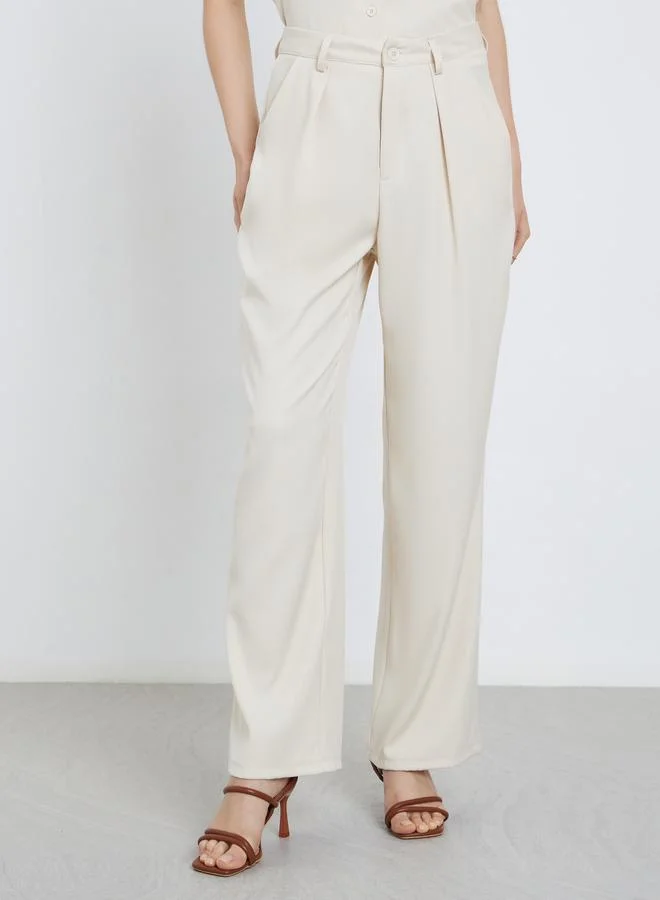 تايك تو Take Two Solid Sleeveless Buttoned Top and Pant Co-Ords