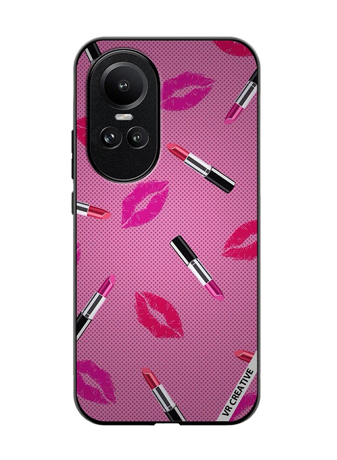 VR CREATIVE Protective Case Cover For Oppo Reno 10 Lipstick Tags Design Multicolour - Image 1