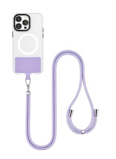 Generic Showday Cell Phone Lanyard, Soft Nylon Crossbody Thick Rope Universal Adjustable Detachable Phone Lanyard, Phone Strap, with Phone Lanyard Patch (Purple)  - Image 1