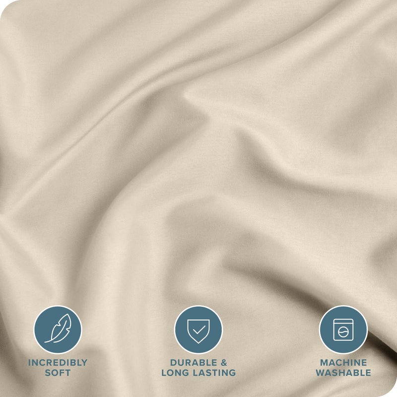 Bare Home Bedding Duvet Cover King Size - Premium 1800 Super Soft Collection - Lightweight, Cooling - Soft Breathable Bedding Duvet Cover (King, Sand) - Image 2