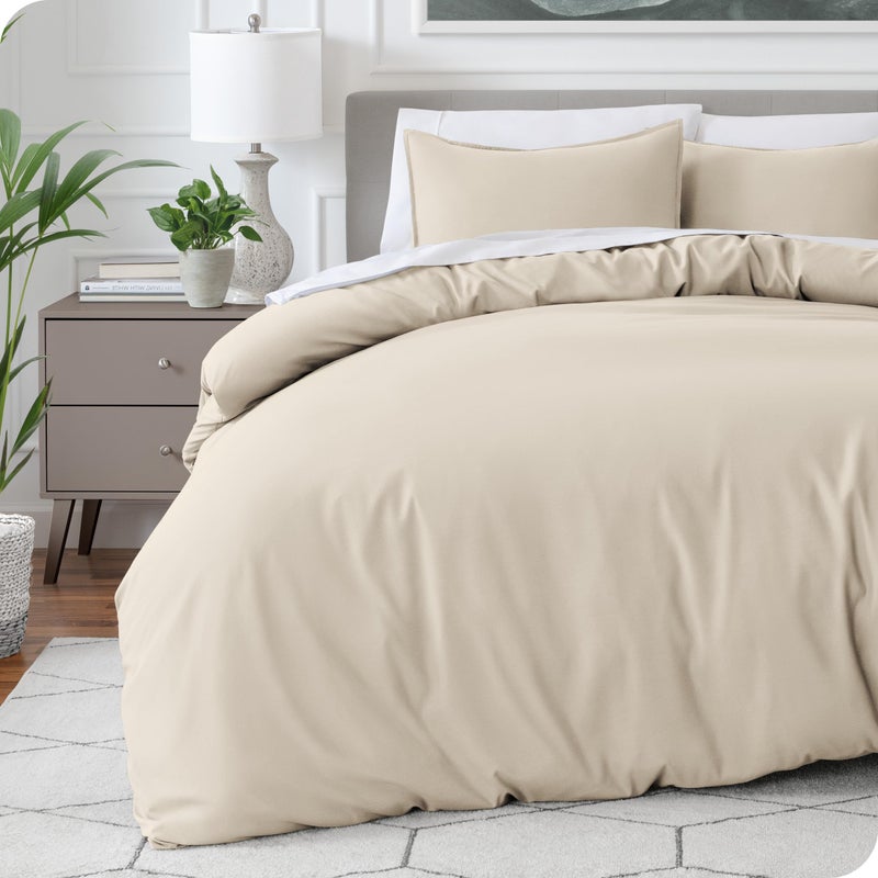 Bare Home Bedding Duvet Cover King Size - Premium 1800 Super Soft Collection - Lightweight, Cooling - Soft Breathable Bedding Duvet Cover (King, Sand) - Image 1