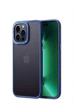 ESCASE Matte Cover for iPhone 12 Pro Max (6.7 inch), Translucent Matte Slim Protective Shockproof Case - Blue  - Image 1