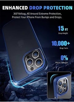 ESCASE Matte Cover for iPhone 12 Pro Max (6.7 inch), Translucent Matte Slim Protective Shockproof Case - Blue  - Image 3