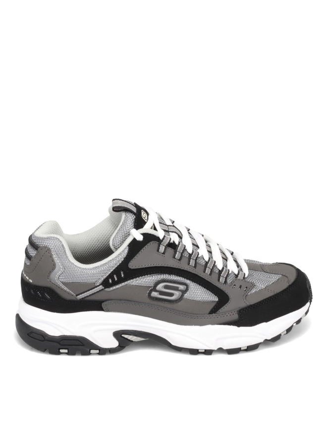 SKECHERS Men's Stamina-Nuovo Sneakers, Charcoal Black Wide, 45.5 EU Wide - Image 3