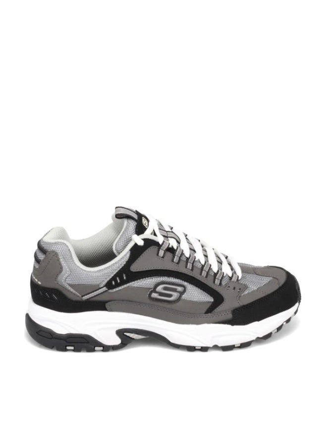 SKECHERS Men's Stamina-Nuovo Sneakers, Charcoal Black Wide, 45.5 EU Wide - Image 1