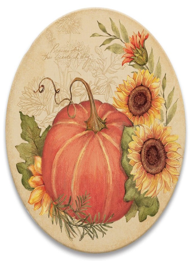 CoasterStone Pumpkin and Sunflower Drink Coaster Set - Four Coasters Included - Autumn Thanksgiving Décor - Image 1
