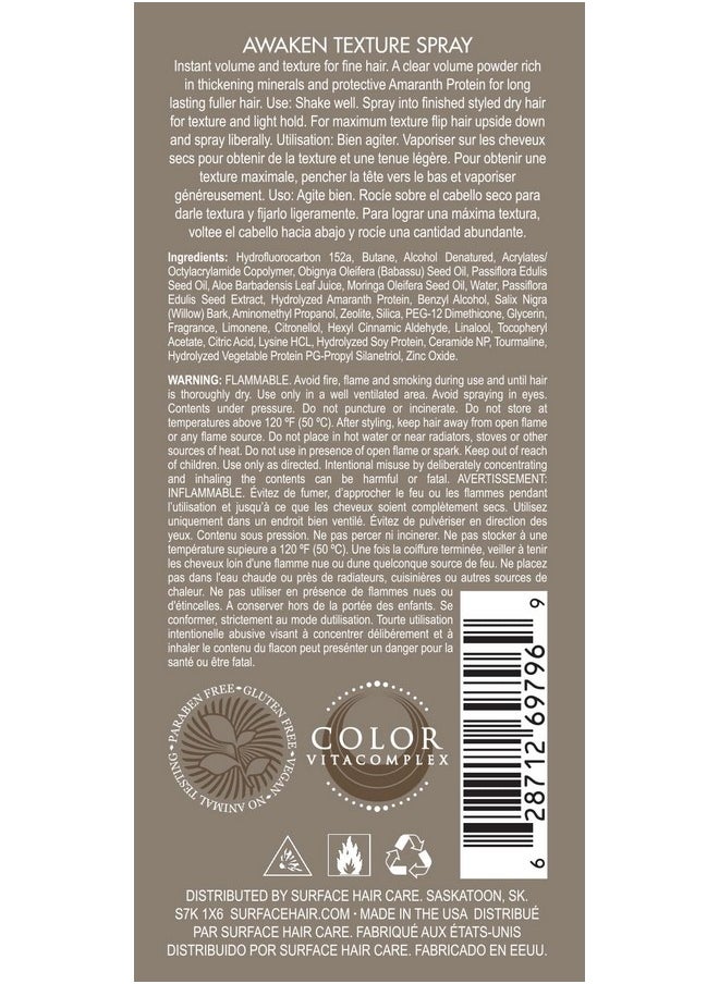 Surface Hair Awaken Texture Spray For Volumizing And Lifting Fine Hair 4 Fl. Oz.  - Image 2