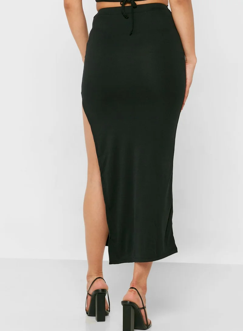 TOPSHOP Ruched High Waist Skirt