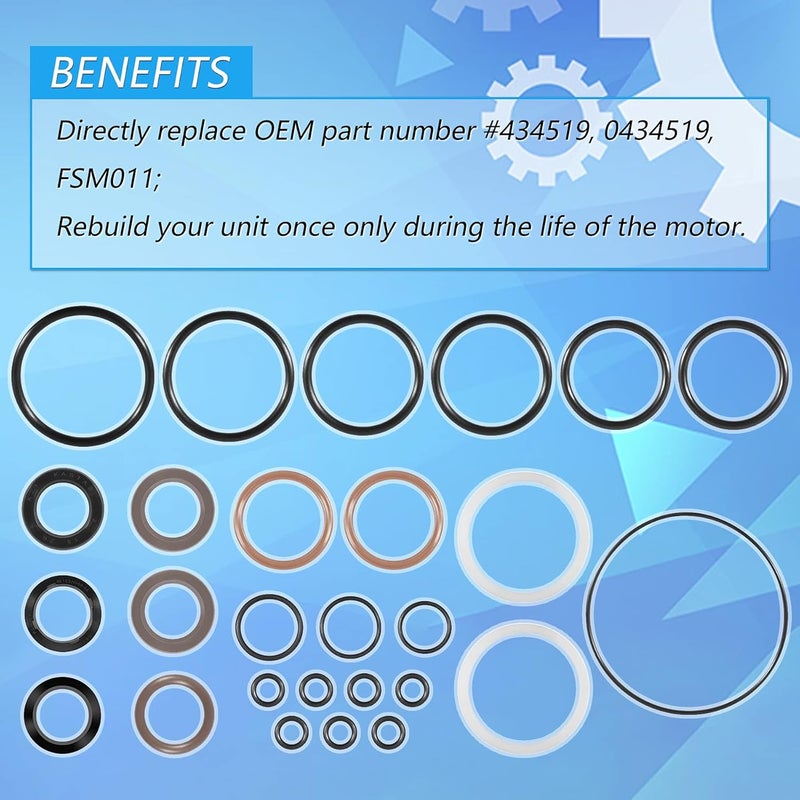 YOOWEE 434519 Trim & Tilt O-Ring & Seal Rebuild Kit Replace Johnson Evinrude OMC Tilt and Trim Units 1991-2006 0434519 FSM011 - Image 2