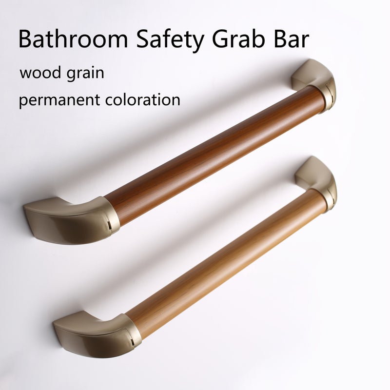 Bathroom Safety Grab Bar Walnut 11.81inch Non Slip Toilet Handle For Elderly And Disabled Durable Aluminum Alloy Accessibility Aid With Elegant Design Sturdy Construction - Image 2