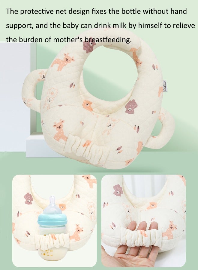 آيسيورا وسائد رضاعة الأطفال وسادة رضاعة حديثي الولادة وسادة دعم زجاجة الرضاعة وسائد رضاعة الأطفال رضاعة ذاتية للرضع وسادة رضاعة ذاتية الخدمة وسادة مانعة لبصق الحليب للأطفال أريحي يديكِ - Image 4