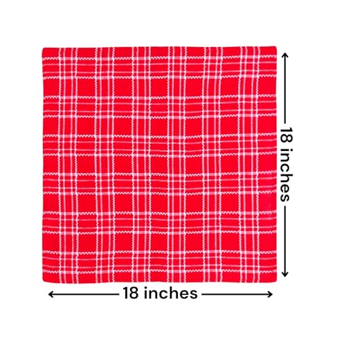 Heartmia Pack of 12 Multicolour Cotton Kitchen Cloth/Napkins, 18 x 18 Inch | Soft & Absorbent | Multipurpose Dish Towels for Cleaning & Kitchen Use - Image 2
