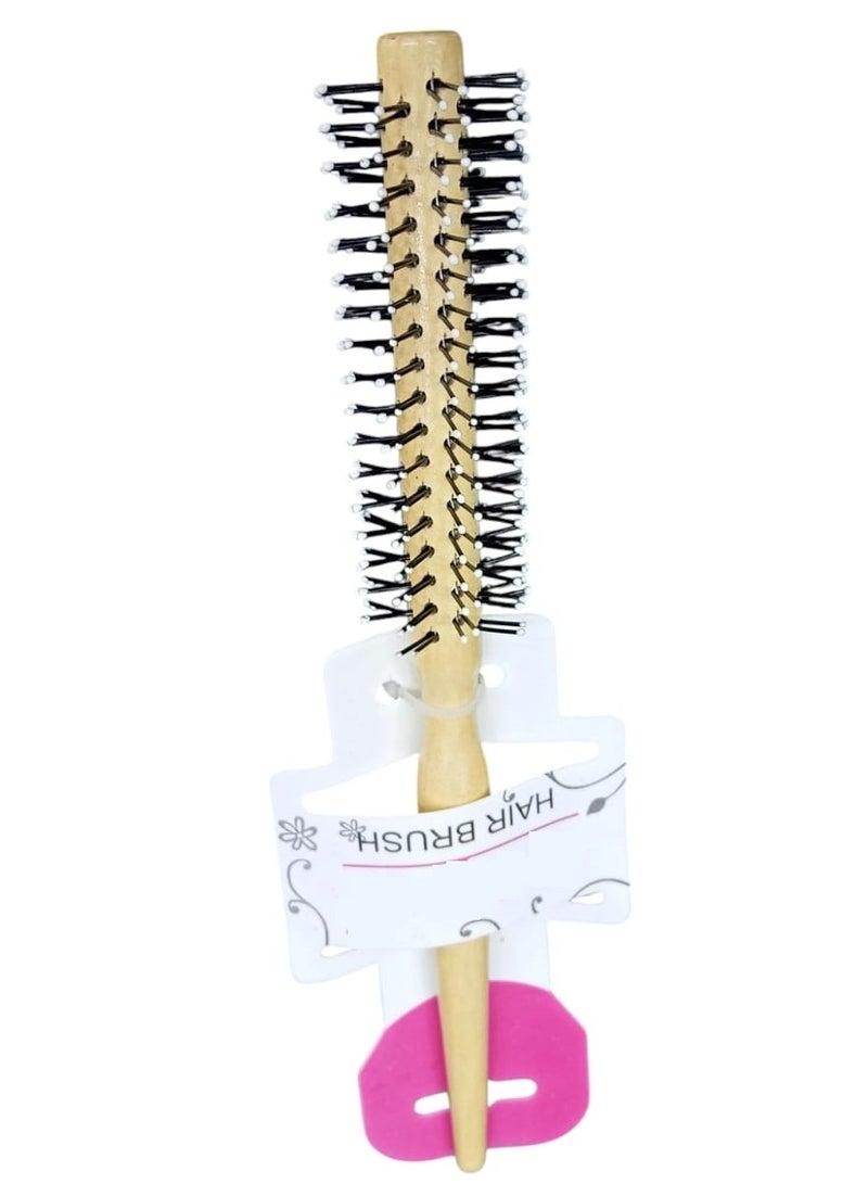 Light brown wood hair dryer brush