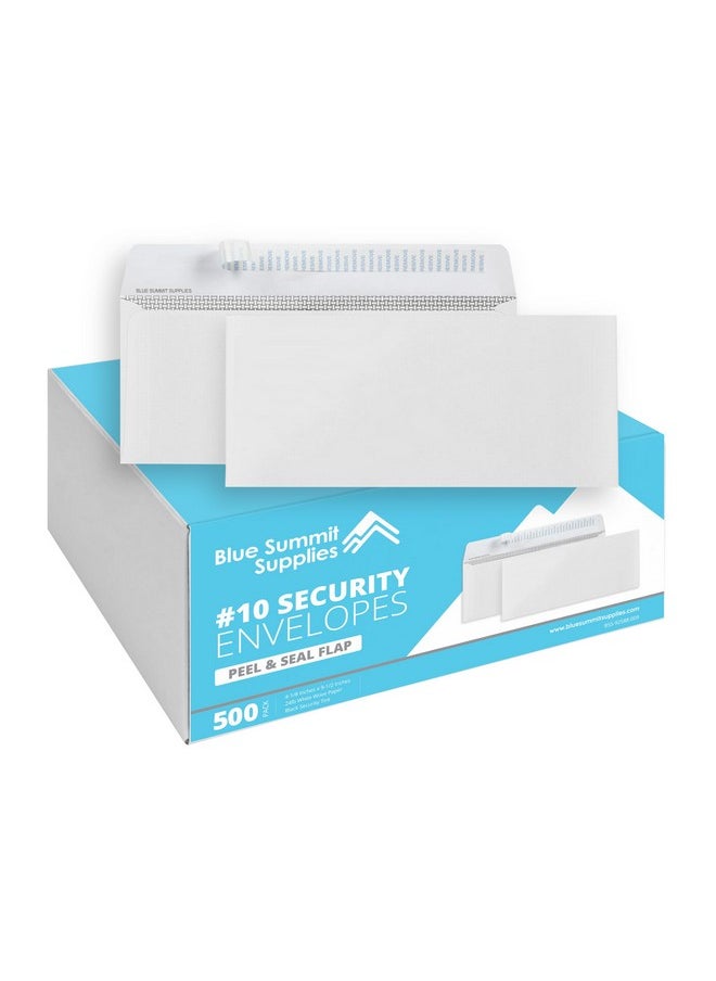 Blue Summit Supplies 500#10 Windowless Security Envelopes Self Seal, Peel and Seal, Security Tinted, Printer Friendly Design for Business, Dimensions - 4-1/8 Inch x 9 ½ Inch - Envelopes Letter Size for Mailing  - Image 1