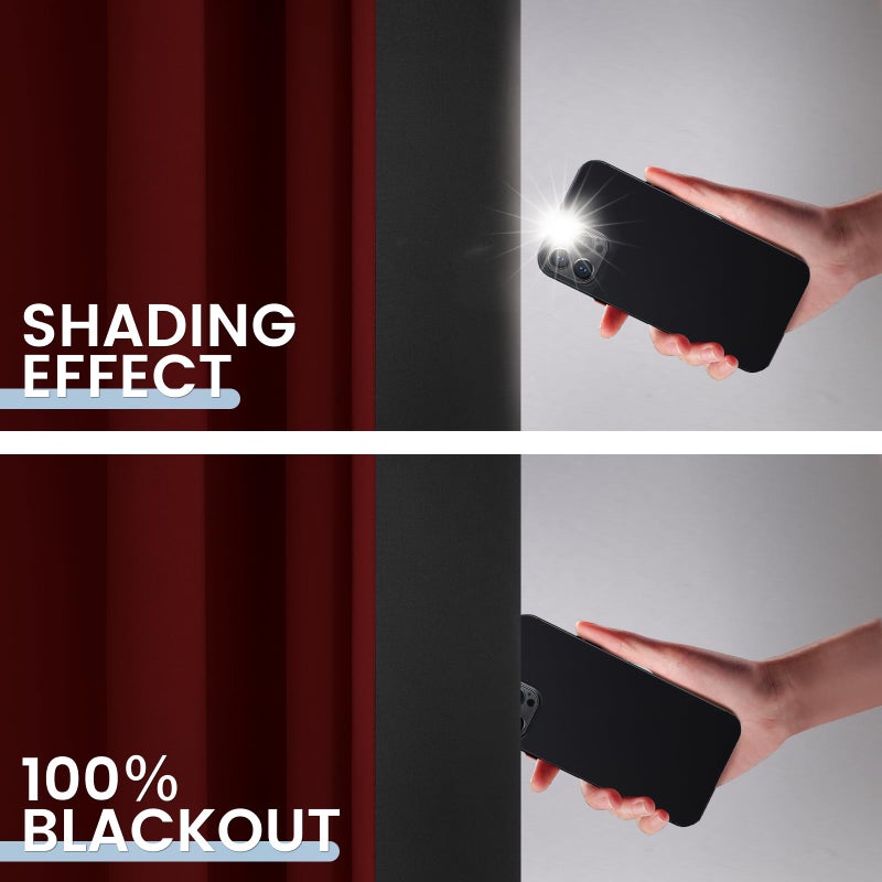 SimpleHome 100% Blackout Curtains for Bedroom,Thermal Insulated Burgundy Grommet Window Drapes Room Darkening Curtains for Living Room with Black Back,38 x 84 Inch,2 Panels - Image 3