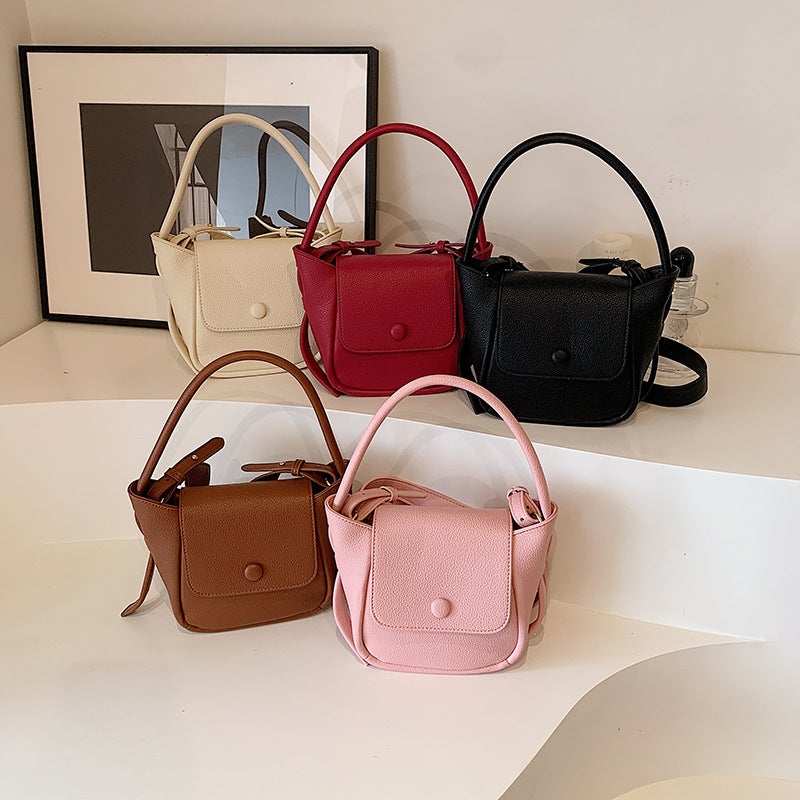 Simple Casual Bag Women'S Vintage Litchi Pattern Fashionable Crossbody Small Square Bag Texturized Personalized Shoulder Bag - Image 5