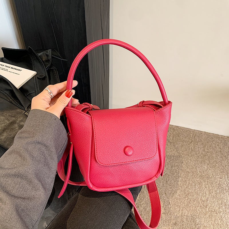 Simple Casual Bag Women'S Vintage Litchi Pattern Fashionable Crossbody Small Square Bag Texturized Personalized Shoulder Bag - Image 1