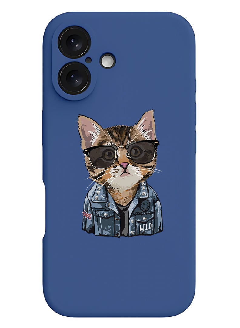 Protective Slim Fit Case Liquid Silicone Cover with Full Body Protection Anti-Scratch Shockproof Case For iPhone 16 Plus Blue - swag cat