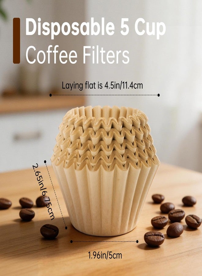 Runhike Coffee Filters Paper Disposable Compatible with Mr Coffee 5 Cup Maker, Coffee Filter Basket Fit for Mr Coffee 4 cup Unbleached Thicken Natural Coffee Paper Filters for Workers and Home Daily Use - Image 3