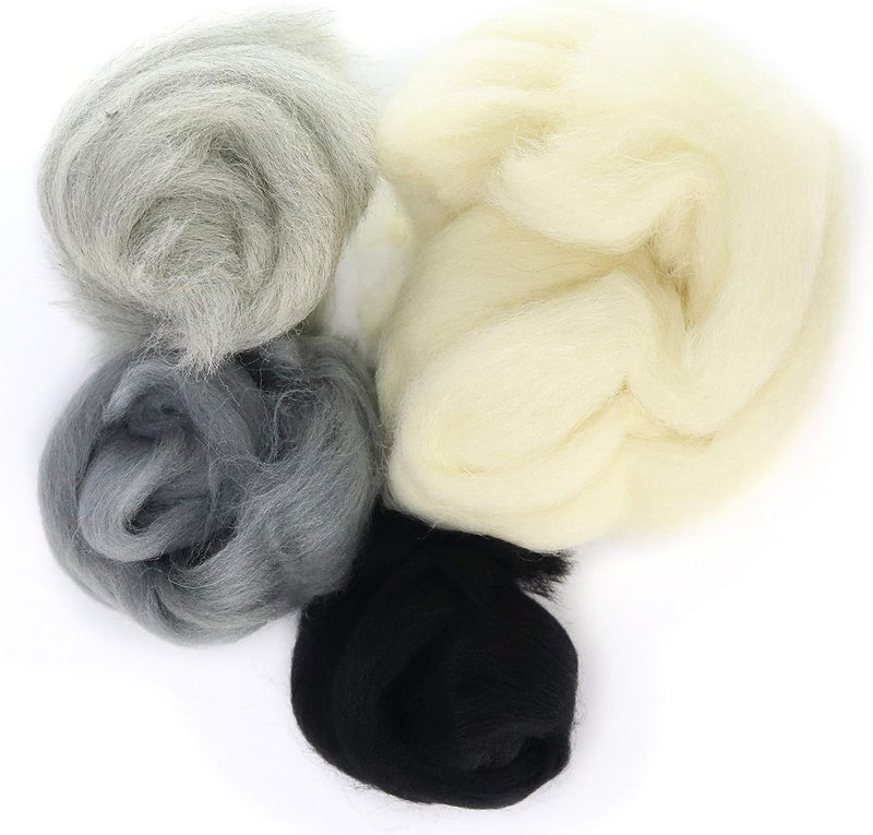Woolbuddy Needle Felting Wool, Natural Handmade Wool Roving, 6 Vibrant Colors with Instructions (Wool Winter) - Image 3