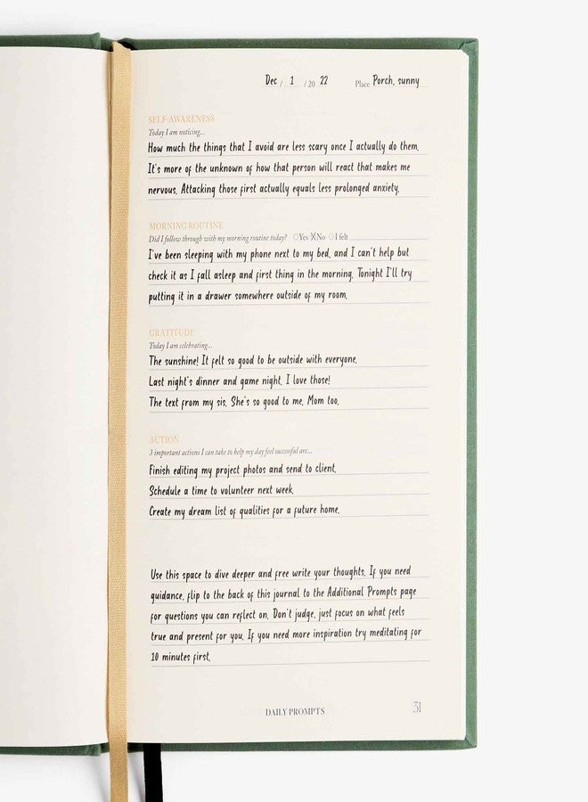 Intelligent Change Notes to Mindfulness Daily Journal for Women With Prompts, Illustrated Gratitude & Positivity Journal, Undated Guided Journal, Hardbound Wellness Journal - Intelligent Change x Chelsea Kauai (Sage - Image 2