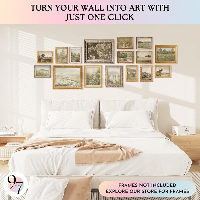 97 Decor Large 11x14 French Country Wall Art Decor - Vintage Wall Art Prints, Farmhouse Wall Decor Vintage Botanical Print, Nature Poster Landscape Painting Spring Pictures For Bedroom (Unframed) - Image 3
