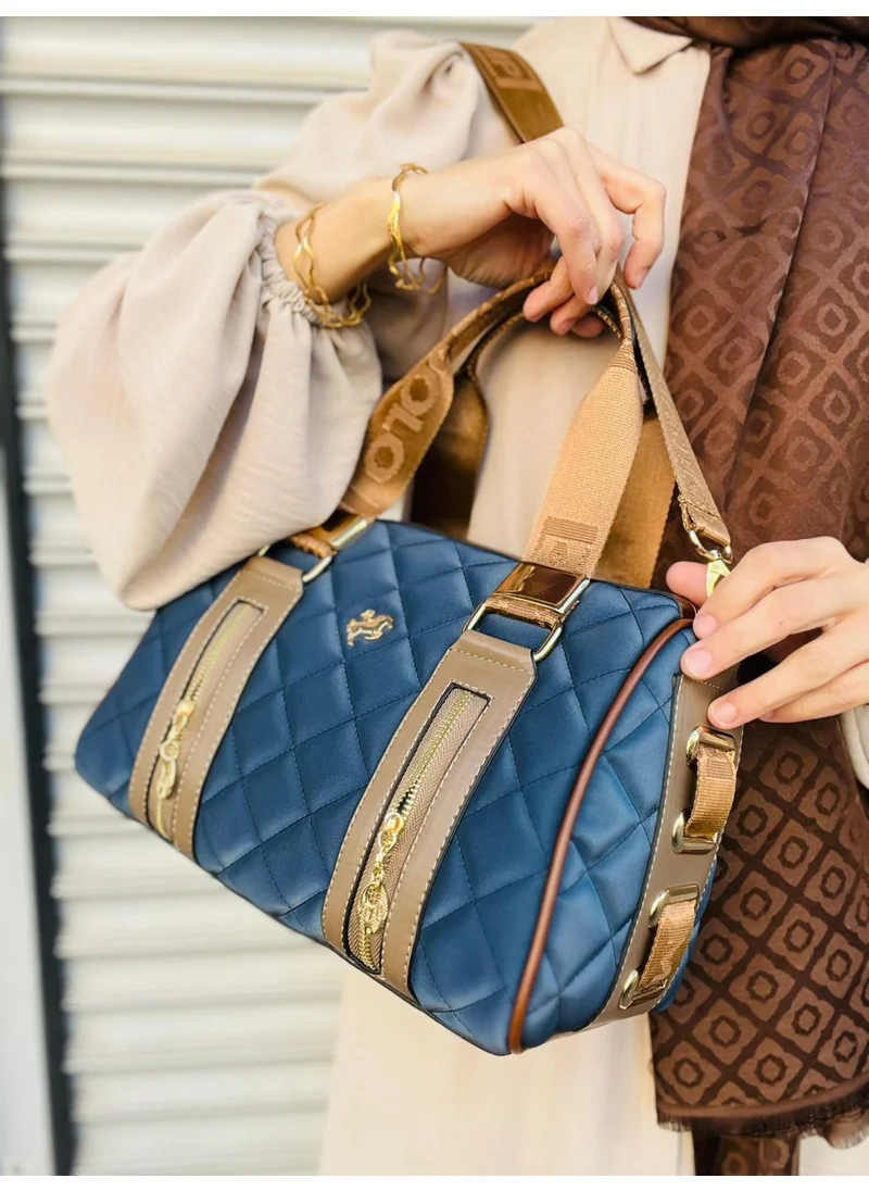 Çanta Trend Bag Trend Miami Polo Mega Size Quilted Hand and Shoulder Strap Gold Accessory Women's Bag