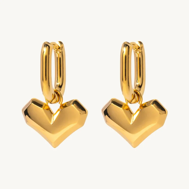 Palmonas PALMONAS Peripheral Heart Drop Earrings for Women | 18K Gold Plated, Waterproof & Anti-Tarnish