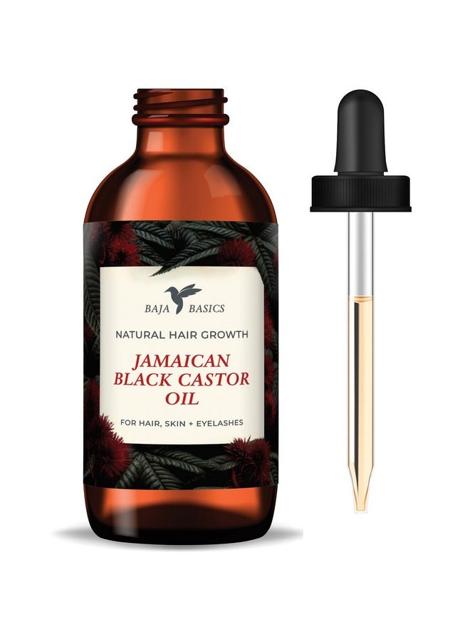 Baja Basics - Pure And Organic Jamaican Black Castor Oil For Hair Growth - Rich In Omega Fatty Acids - Enhance Shine, Strength, And Thickness - Scalp Oil, Hair Care And Eyelash/Eyebrow Growth - 2 Oz - Image 1
