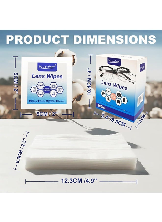 Lens Cleaning Wipes for Eyeglasses & Screens - 100 Count Individually Wrapped, Pre-Moistened Microfiber Wipes - Streak-Free, Anti-Static, Safe for Glasses, Sunglasses, Phone, Camera Lens (Wipe) - Image 4